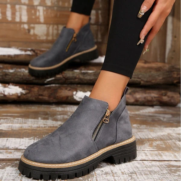 Bottes chevilles en cuir chic pour femmes