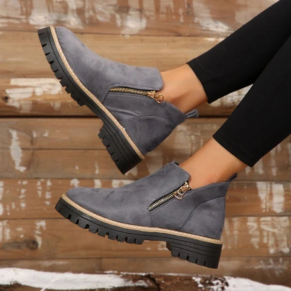 Bottes chevilles en cuir chic pour femmes