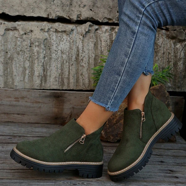 Bottes chevilles en cuir chic pour femmes