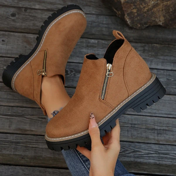 Bottes chevilles en cuir chic pour femmes