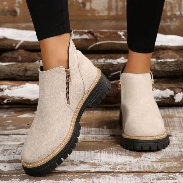 Bottes chevilles en cuir chic pour femmes