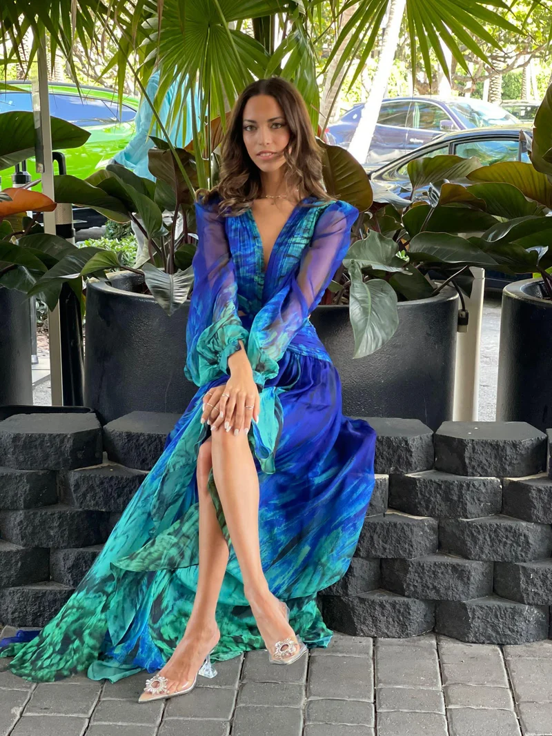 Robe Alila bleu et verte