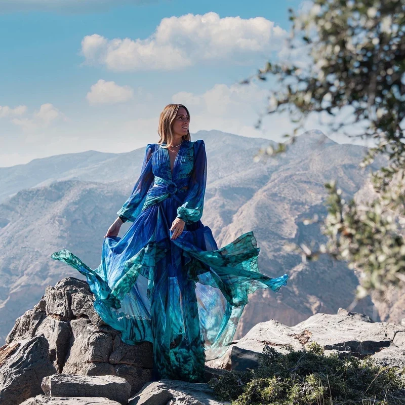 Robe Alila bleu et verte