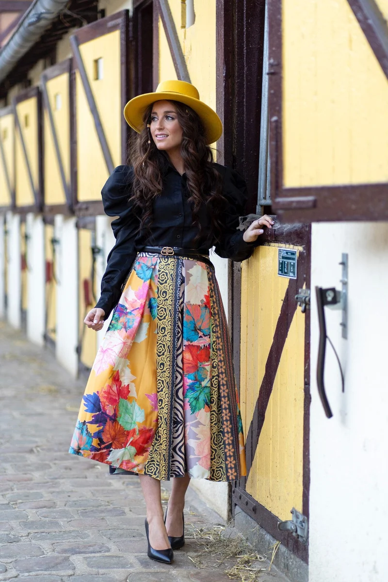 Jupe ensemble july midi multicolore
