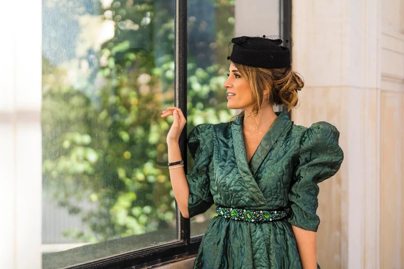 Robe longue du soir aliénor verte