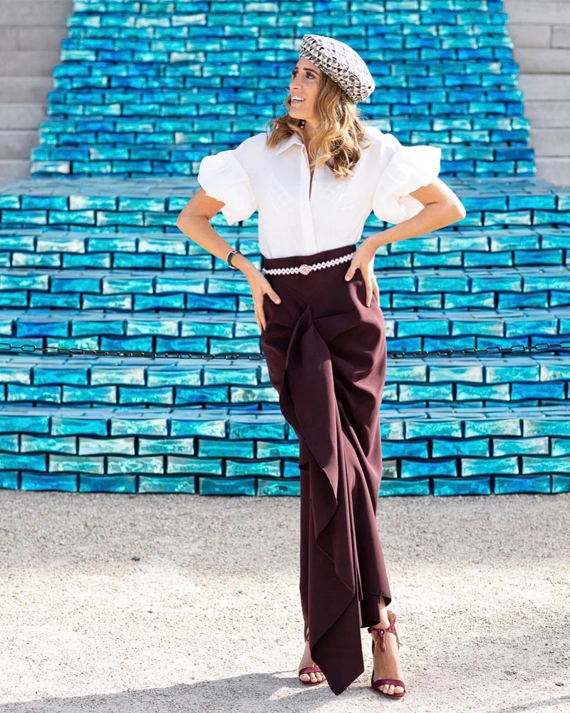 Jupe solace midi aubergine
