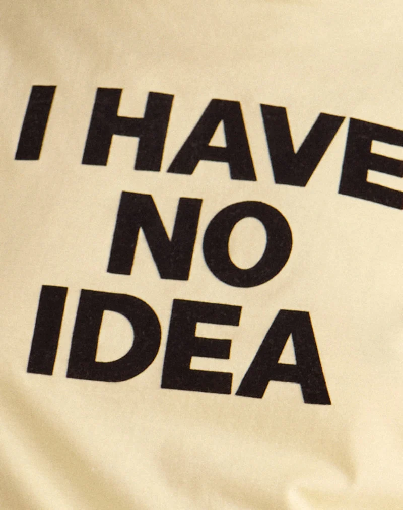 T-shirt ample Clio couleur citron avec imprimé « I Have No Idea »
