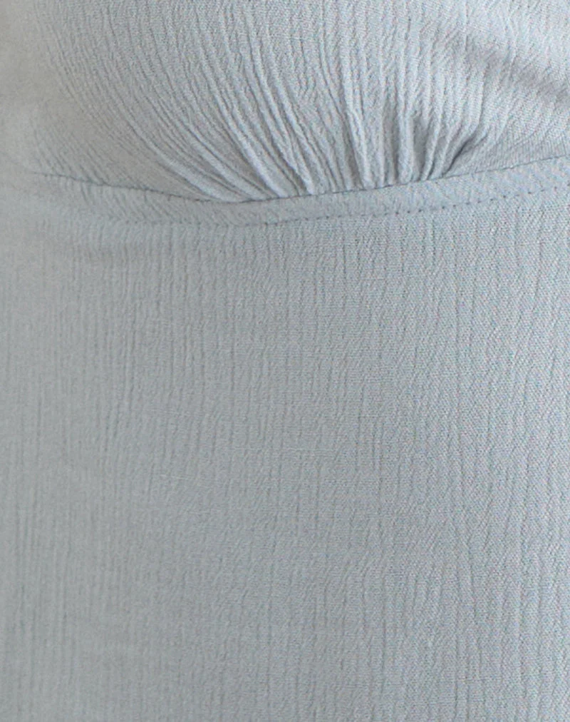 Halter-top Crinas, gris-bleu froissé