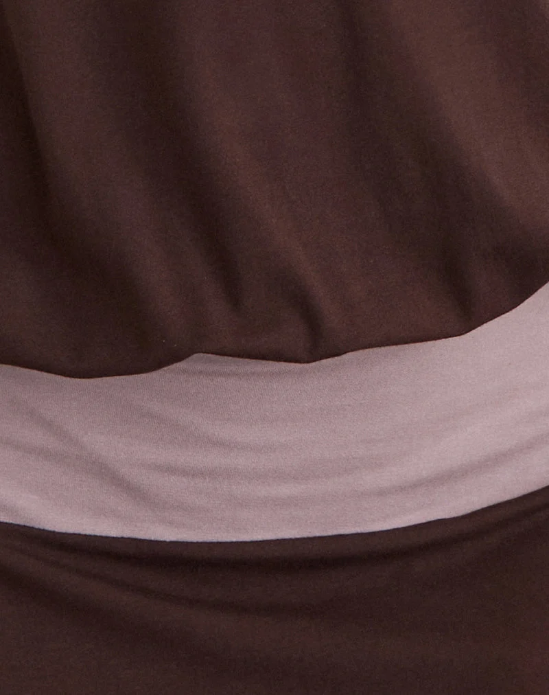 Robe midi Wiste, association de gris chocolat amer et lavande