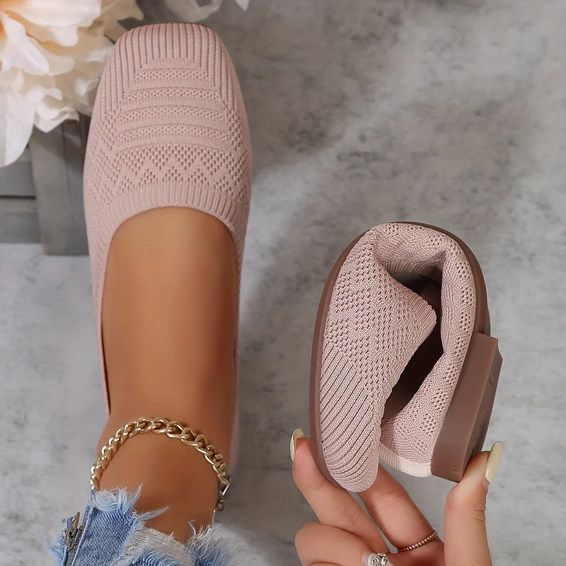 Élégance Noire - Ballerines Tissu Tissé Confort