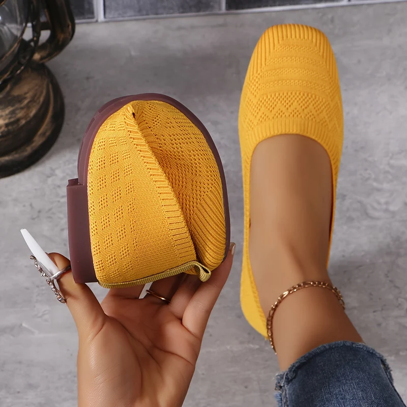 Élégance Noire - Ballerines Tissu Tissé Confort