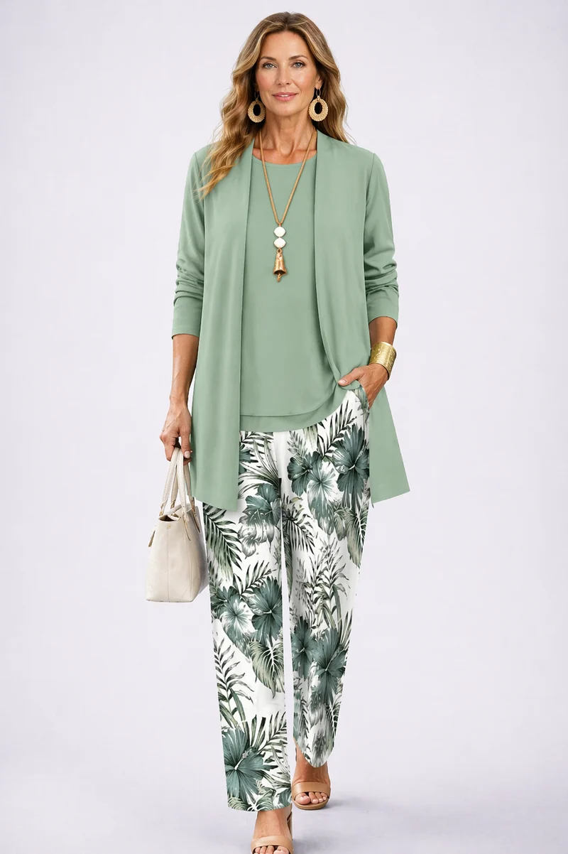 Lorraine | Ensemble 3 Pièces Vert et Blanc