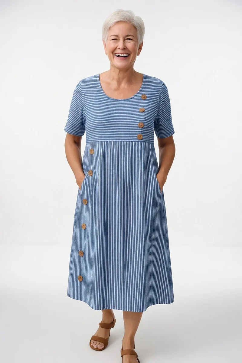 Linéora | Robe Rayée Fluide
