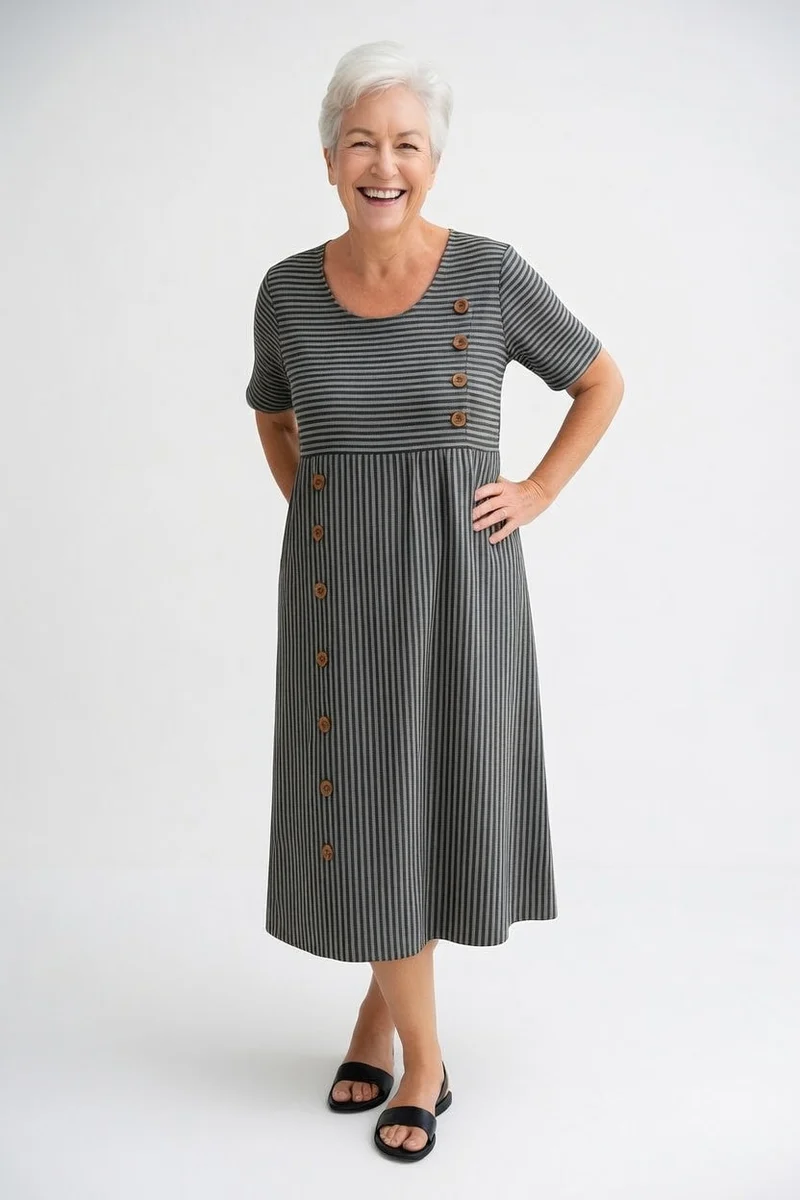 Linéora | Robe Rayée Fluide