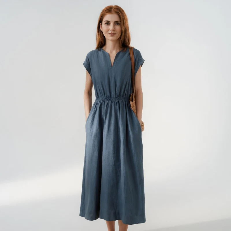 Lina | Robe Midi en Lin