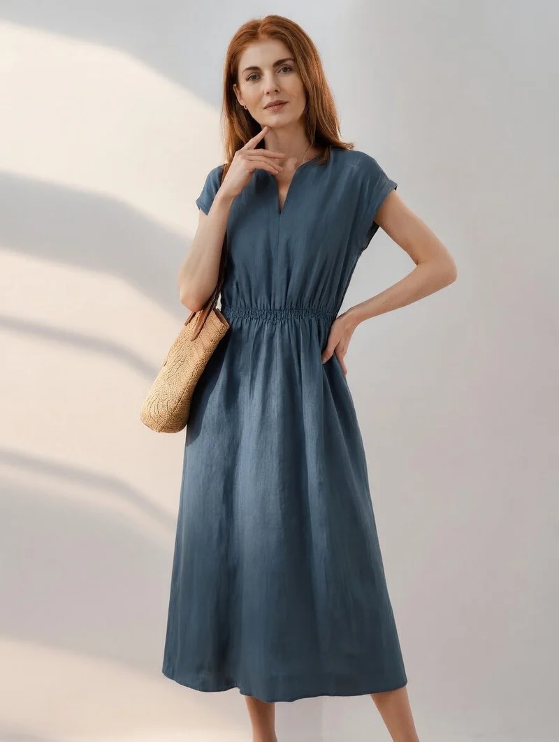 Lina | Robe Midi en Lin