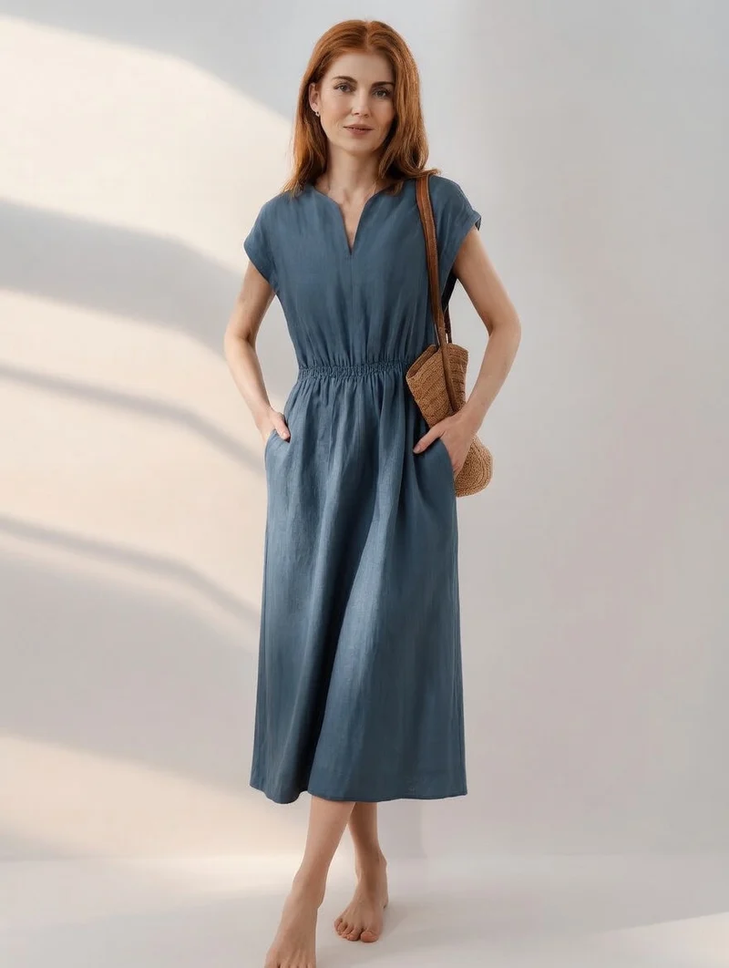 Lina | Robe Midi en Lin