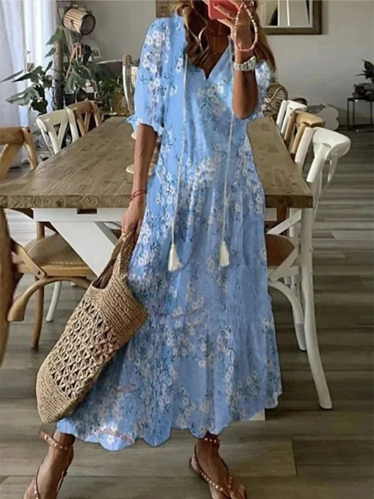Élodie | Robe Maxi Florale Élégante