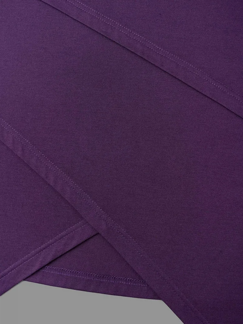 Asymmetrical Hem Overlap Long T-shirt
