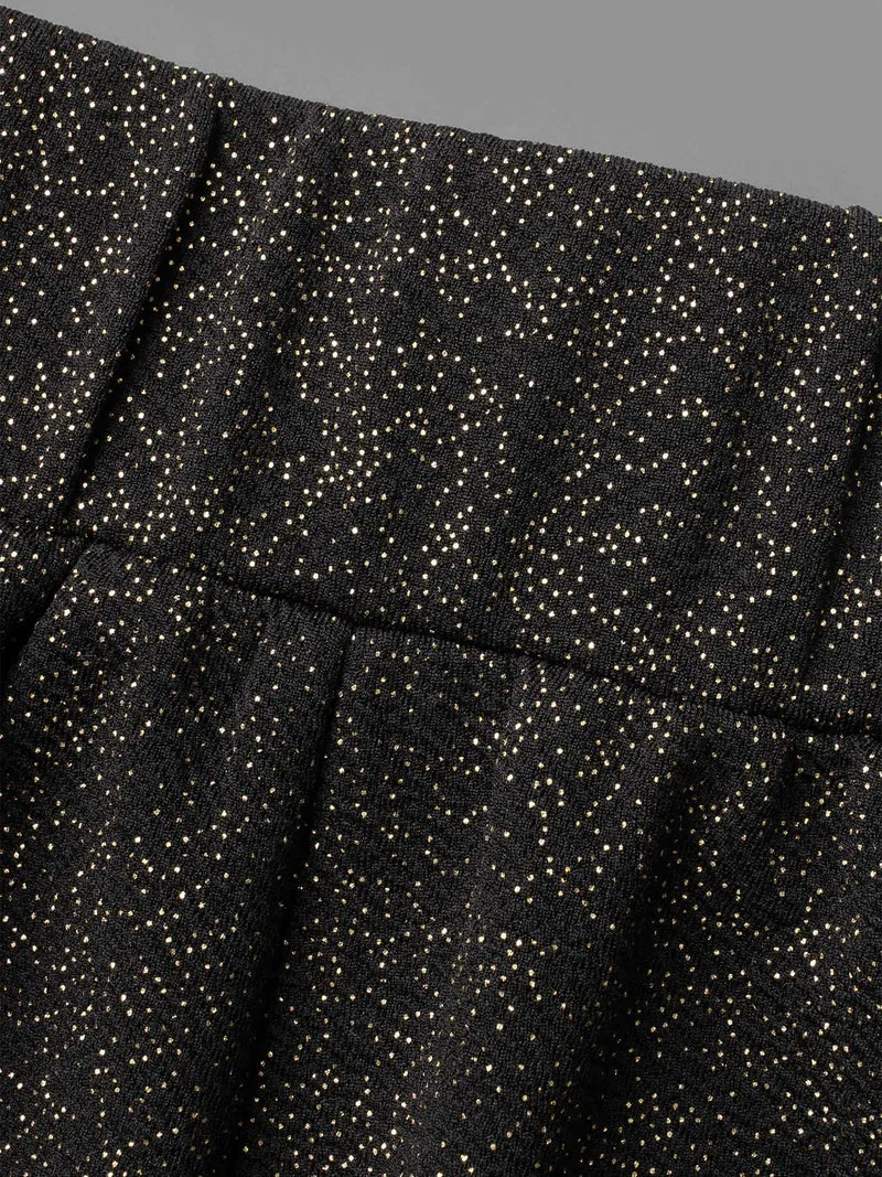 Glitter Elastic Waist Pocket Midi Skirt