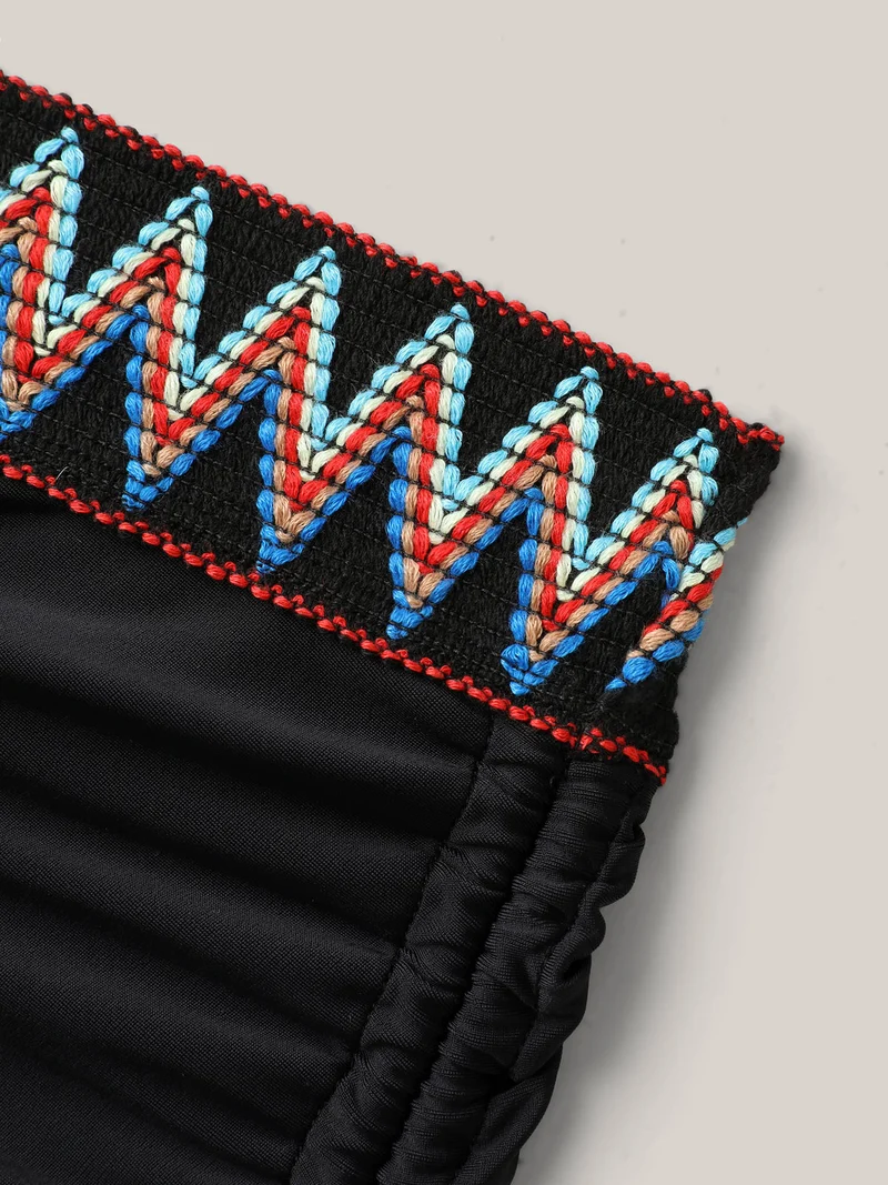 Multi-Color Webbing Side Drawstring Swim Bottoms