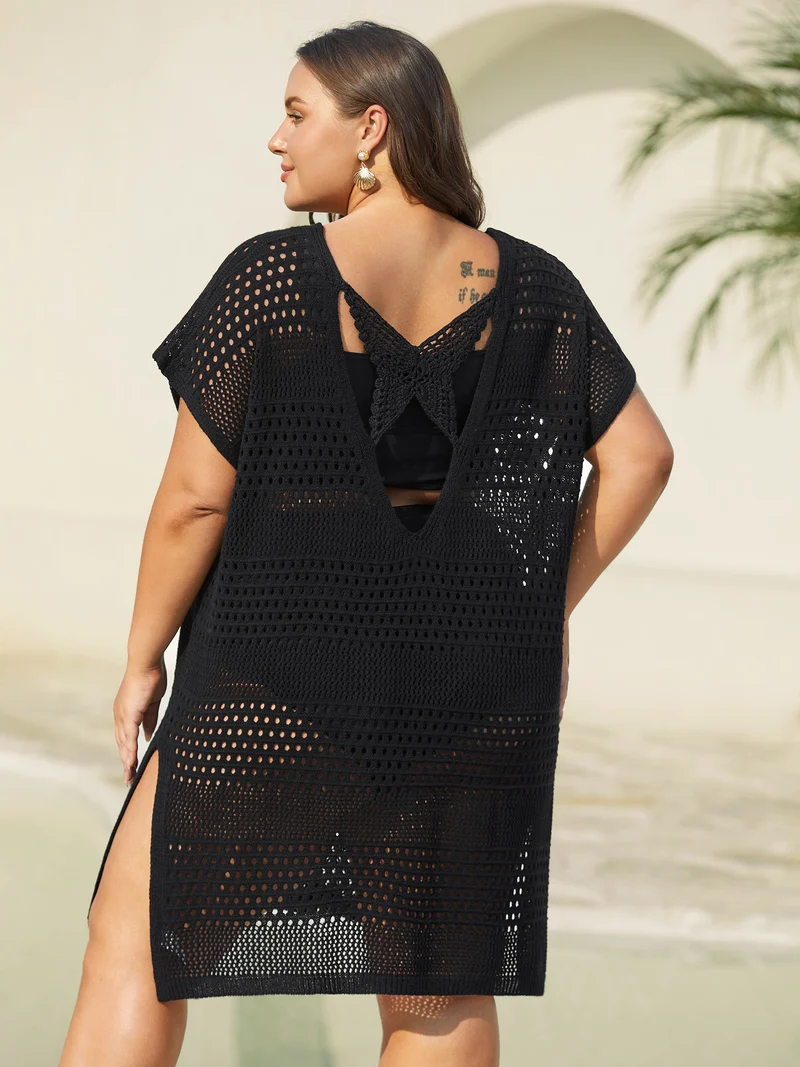 Back Butterfly Cut-Out Slit Swim Cover-up