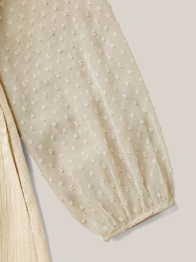 Textured Stretchy-Waist Tiered Midi Dress