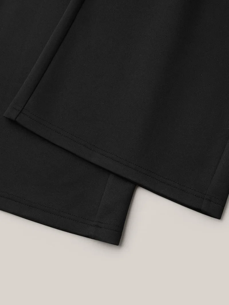 Stretchy Waist Zipper Pocket Flared Pants
