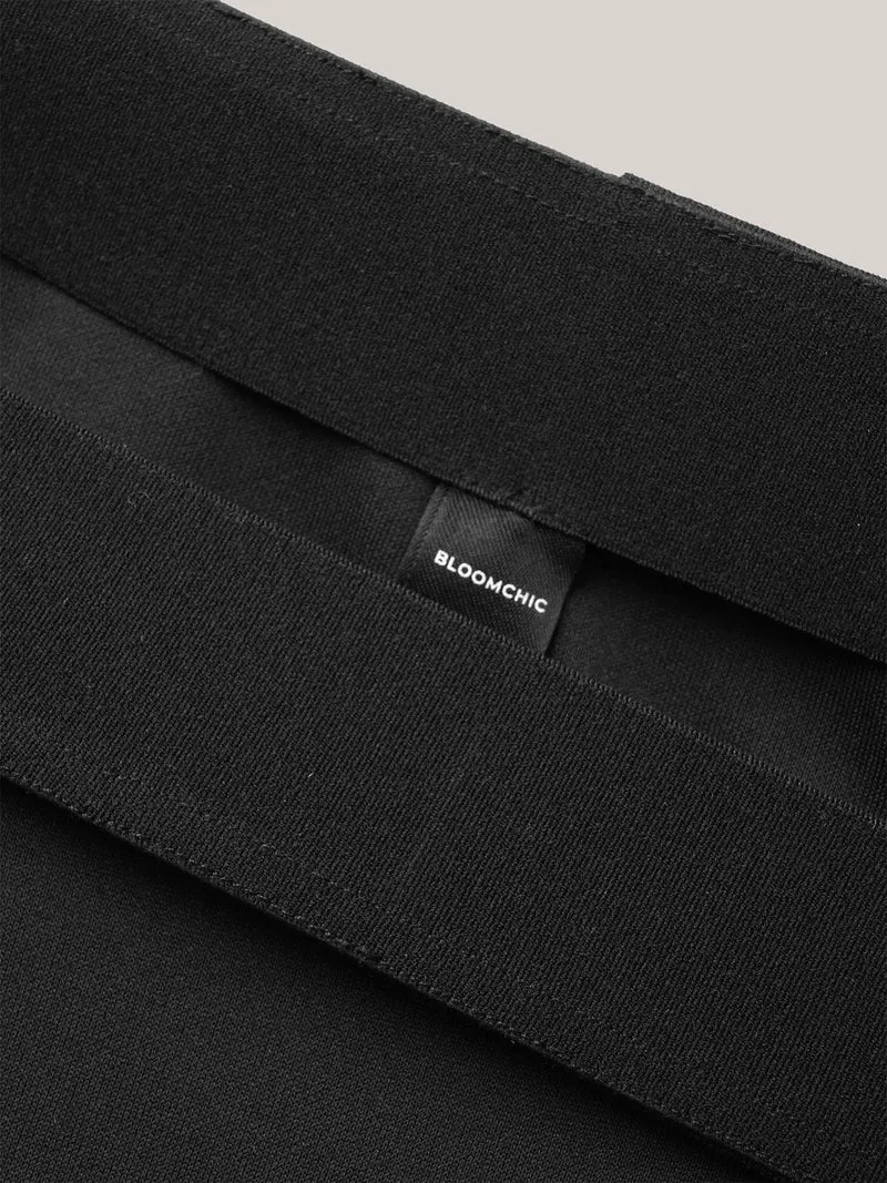 Buckle Side Buttons Flared Midi Skirt
