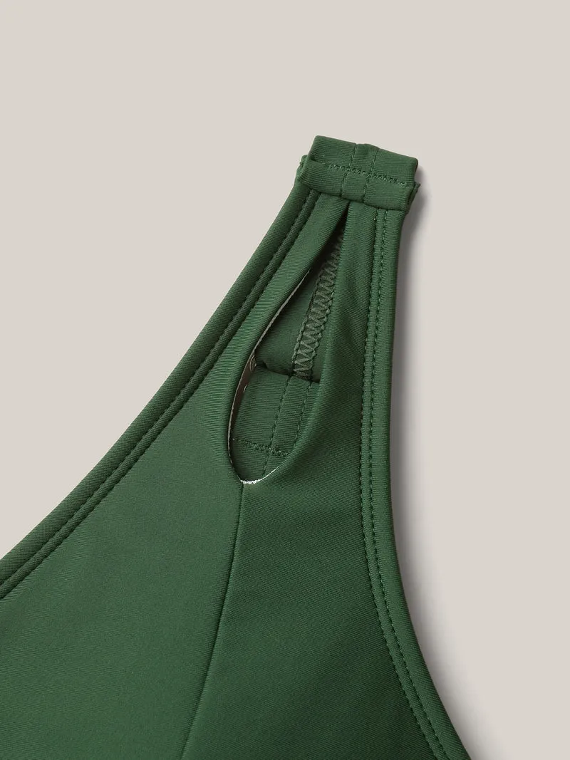 Ruched Seams Cut-Out Swim Dress