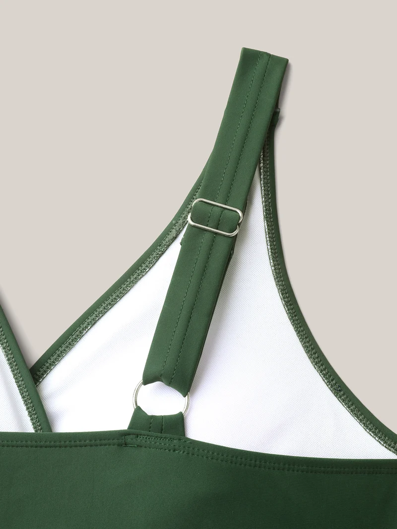 Ruched Seams Cut-Out Swim Dress
