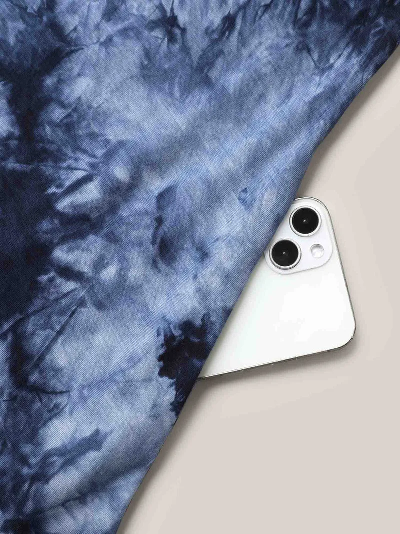 Tie-Dye Stretchy Asymmetrical Hem T-Shirt