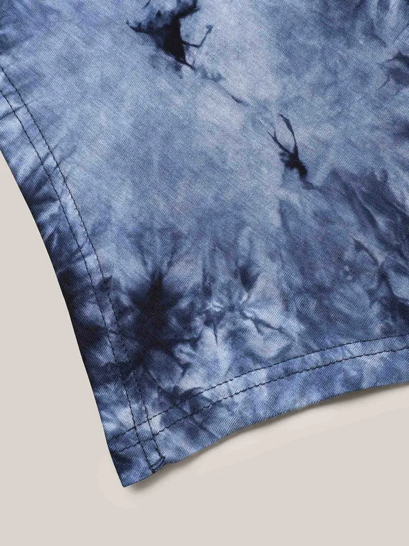 Tie-Dye Stretchy Asymmetrical Hem T-Shirt