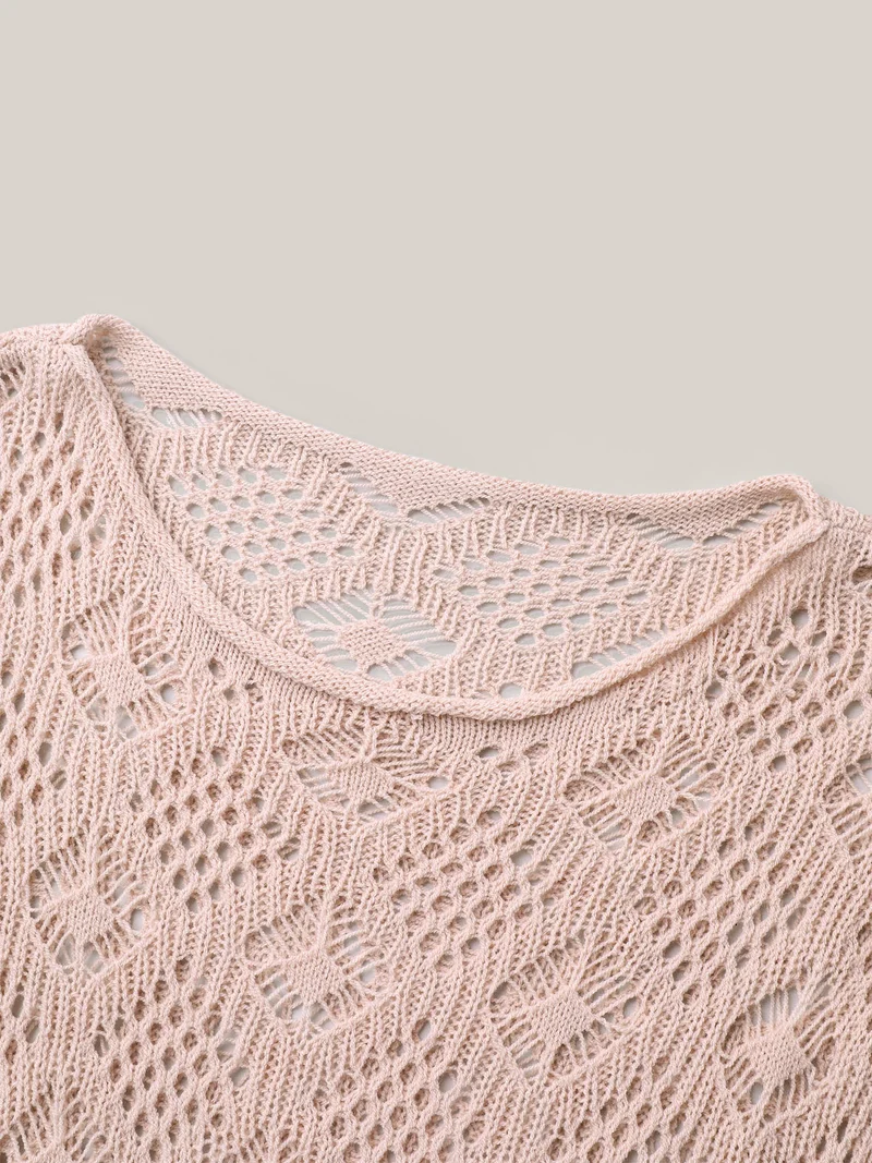 Cut Out Textured Feel Pullover