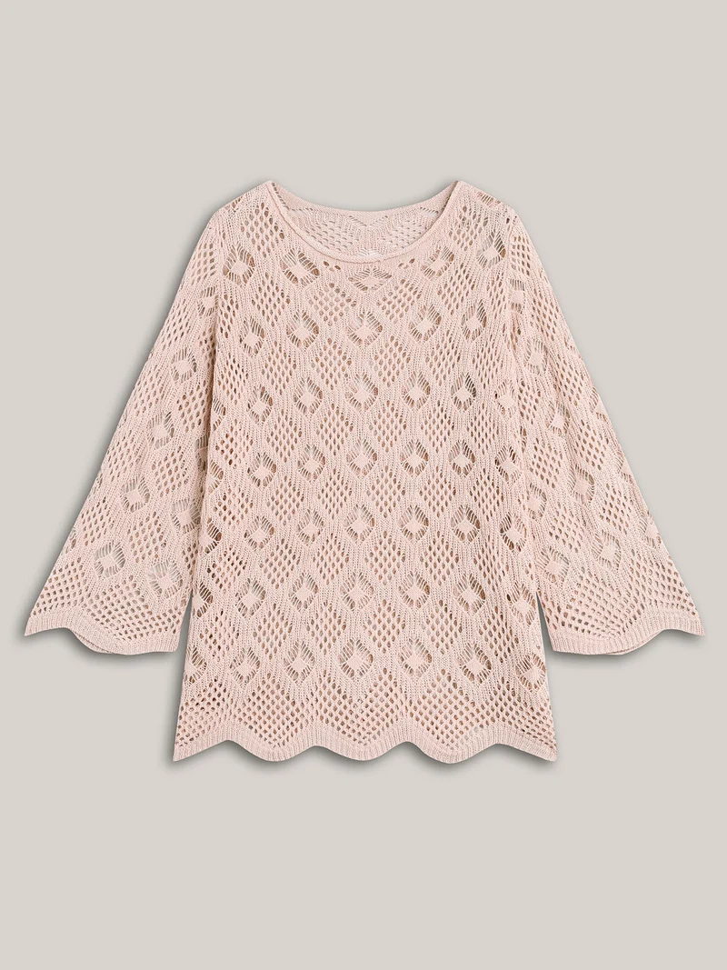 Cut Out Textured Feel Pullover