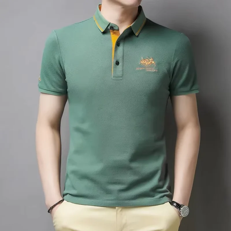 Polo pour homme à manches courtes avec détails brodés