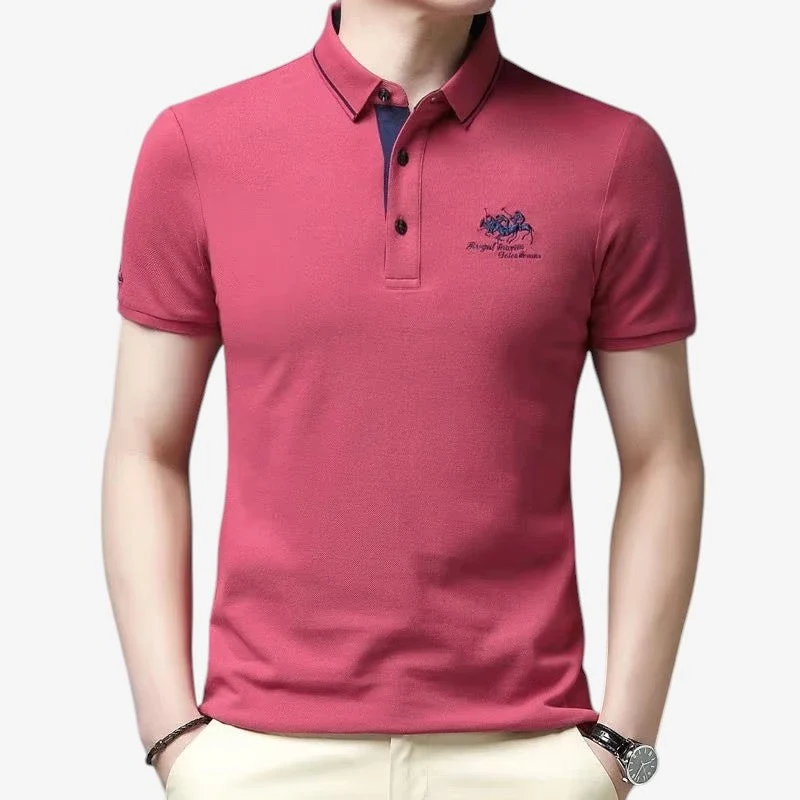 Polo pour homme à manches courtes avec détails brodés