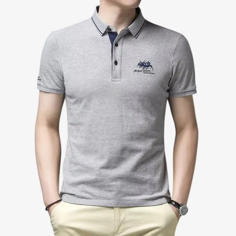 Polo pour homme à manches courtes avec détails brodés