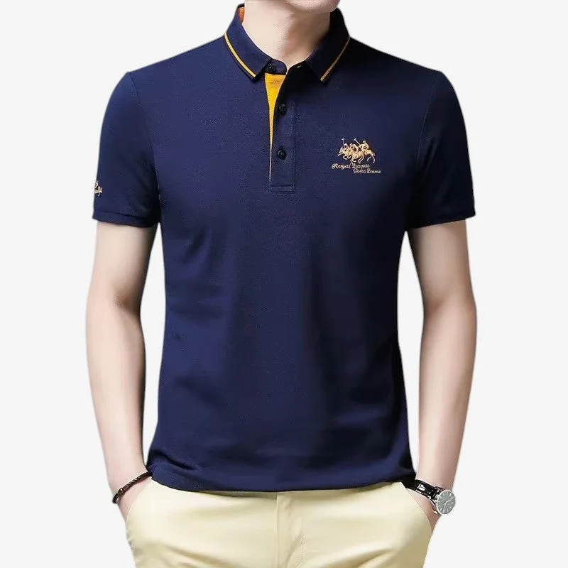 Polo pour homme à manches courtes avec détails brodés