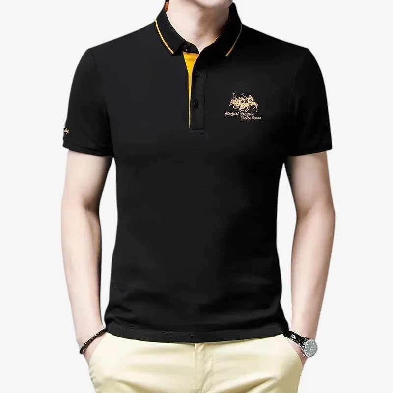 Polo pour homme à manches courtes avec détails brodés