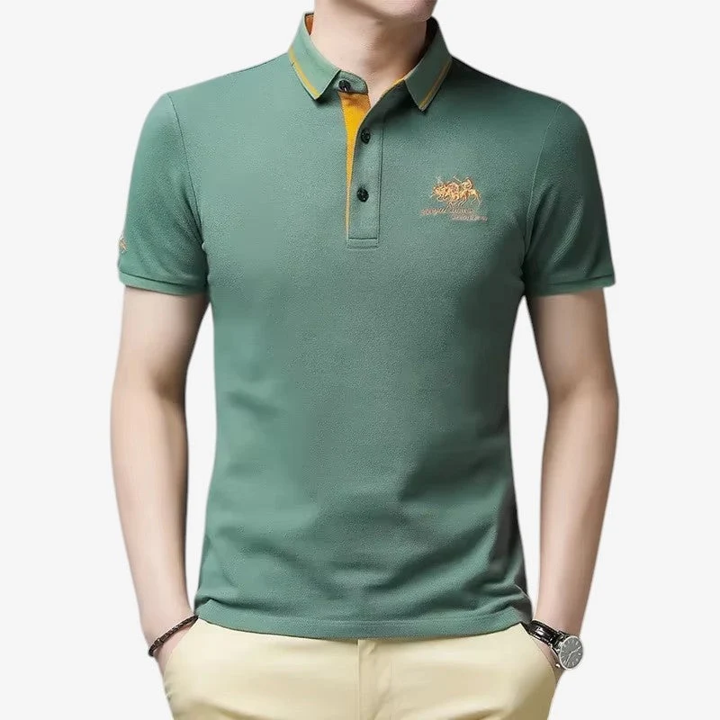 Polo pour homme à manches courtes avec détails brodés