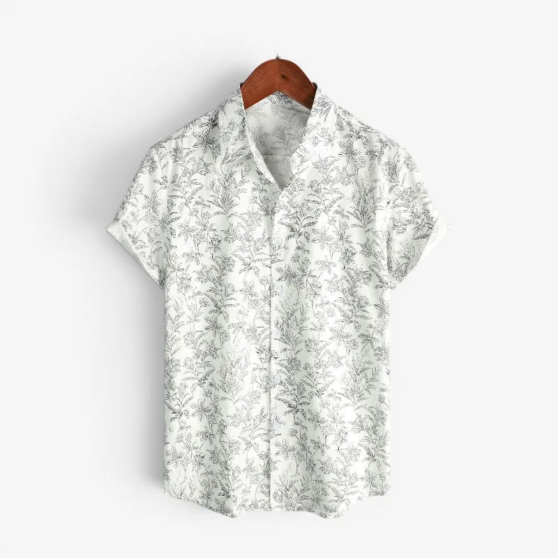 Chemise décontractée homme à manches courtes avec boutons