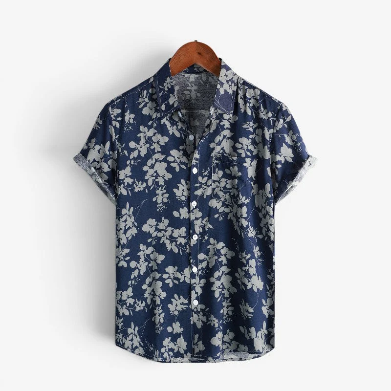 Chemise décontractée homme à manches courtes avec boutons