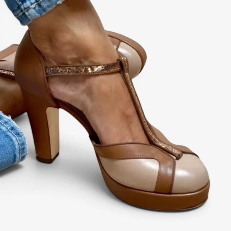 Sandales à talon haut pour femme avec bout fermé