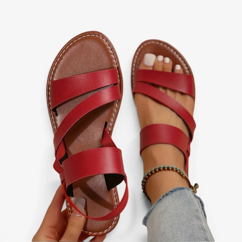 Sandales à semelle plate pour femme avec bride arrière convertible