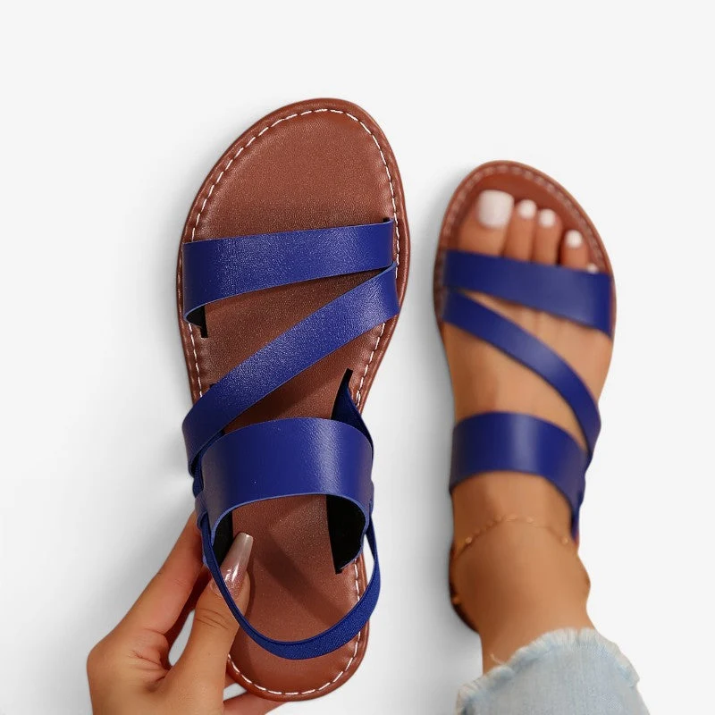 Sandales à semelle plate pour femme avec bride arrière convertible