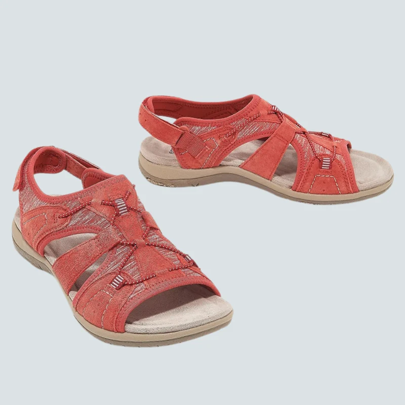 Sandales pour femme à bout rond avec bride réglable en Velcro