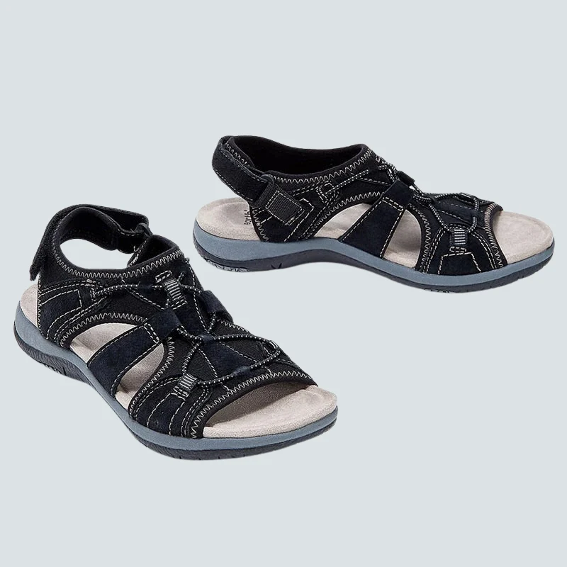 Sandales pour femme à bout rond avec bride réglable en Velcro