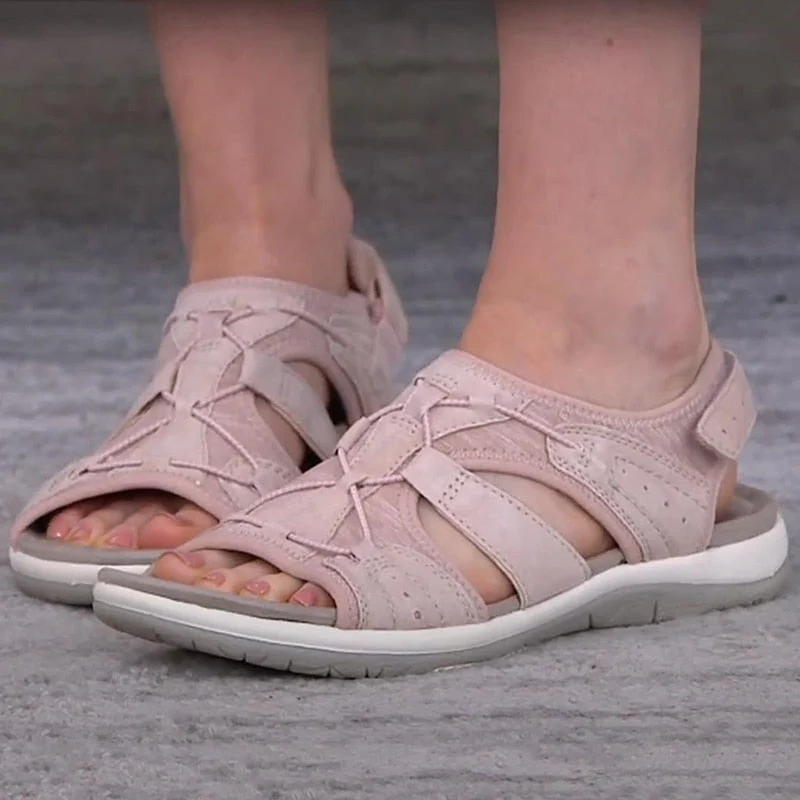 Sandales pour femme à bout rond avec bride réglable en Velcro