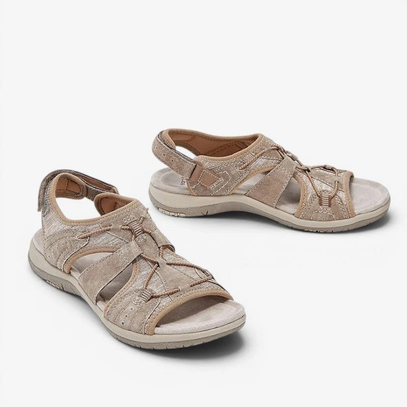 Sandales pour femme à bout rond avec bride réglable en Velcro
